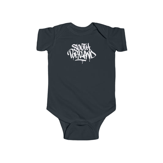 Infant South Portland White Letter Bodysuit