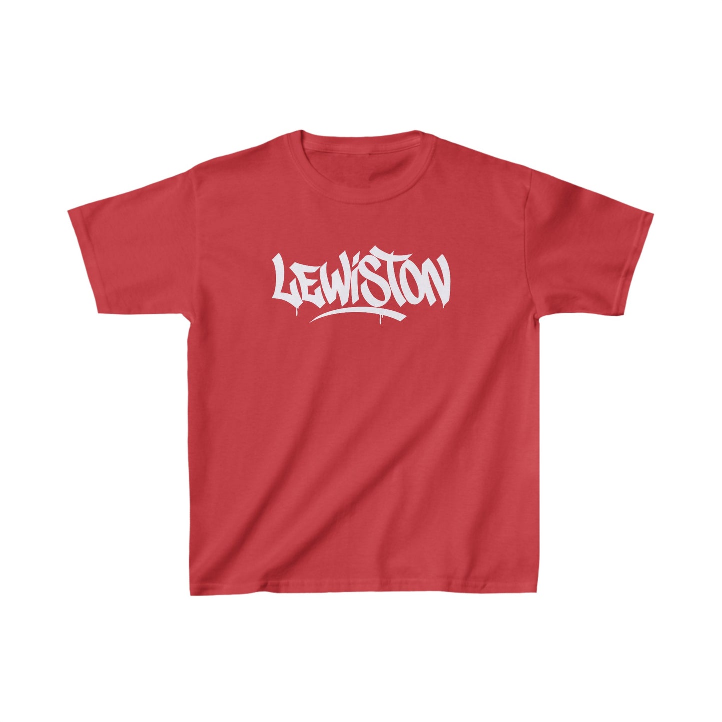 Kids Lewiston White Letter T-Shirt