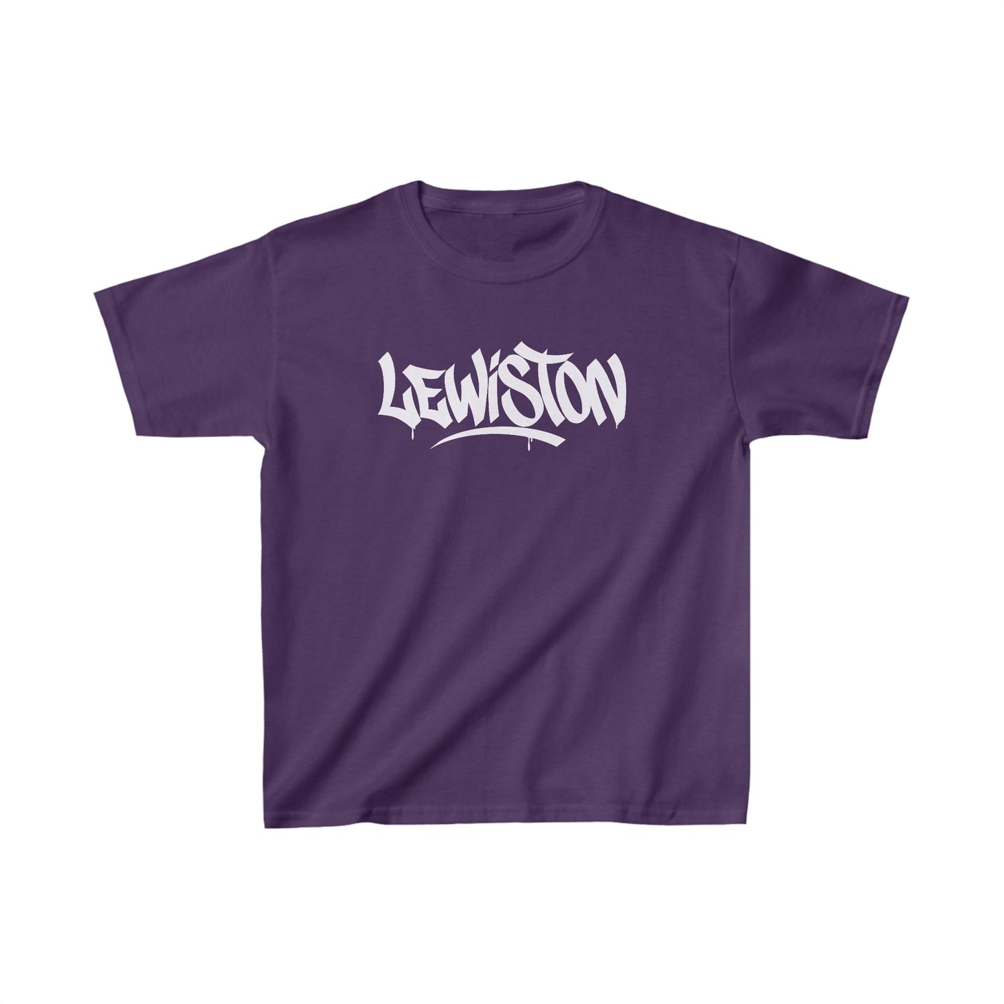 Kids Lewiston White Letter T-Shirt