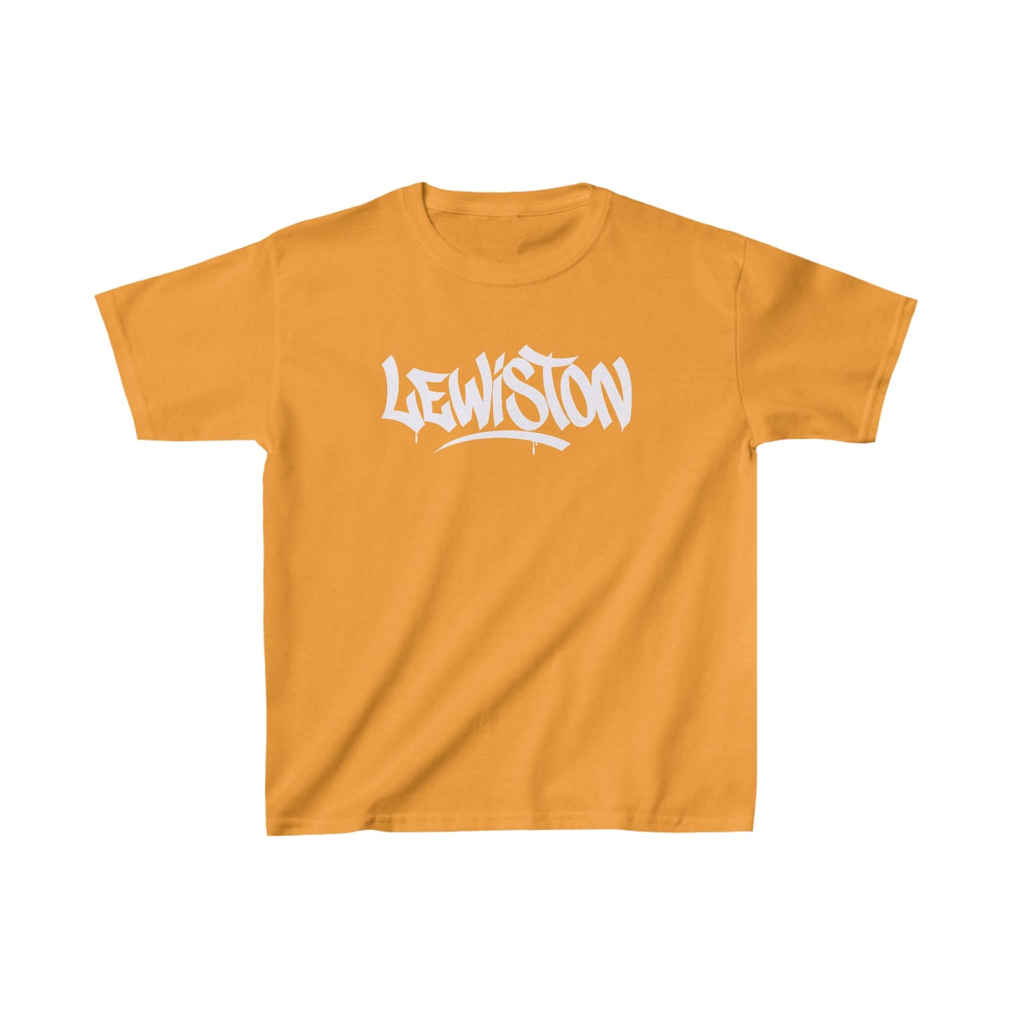 Kids Lewiston White Letter T-Shirt