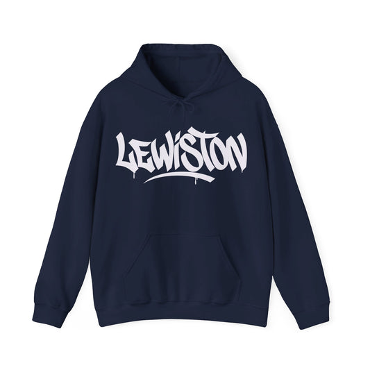 Lewiston White Letter Hoodie