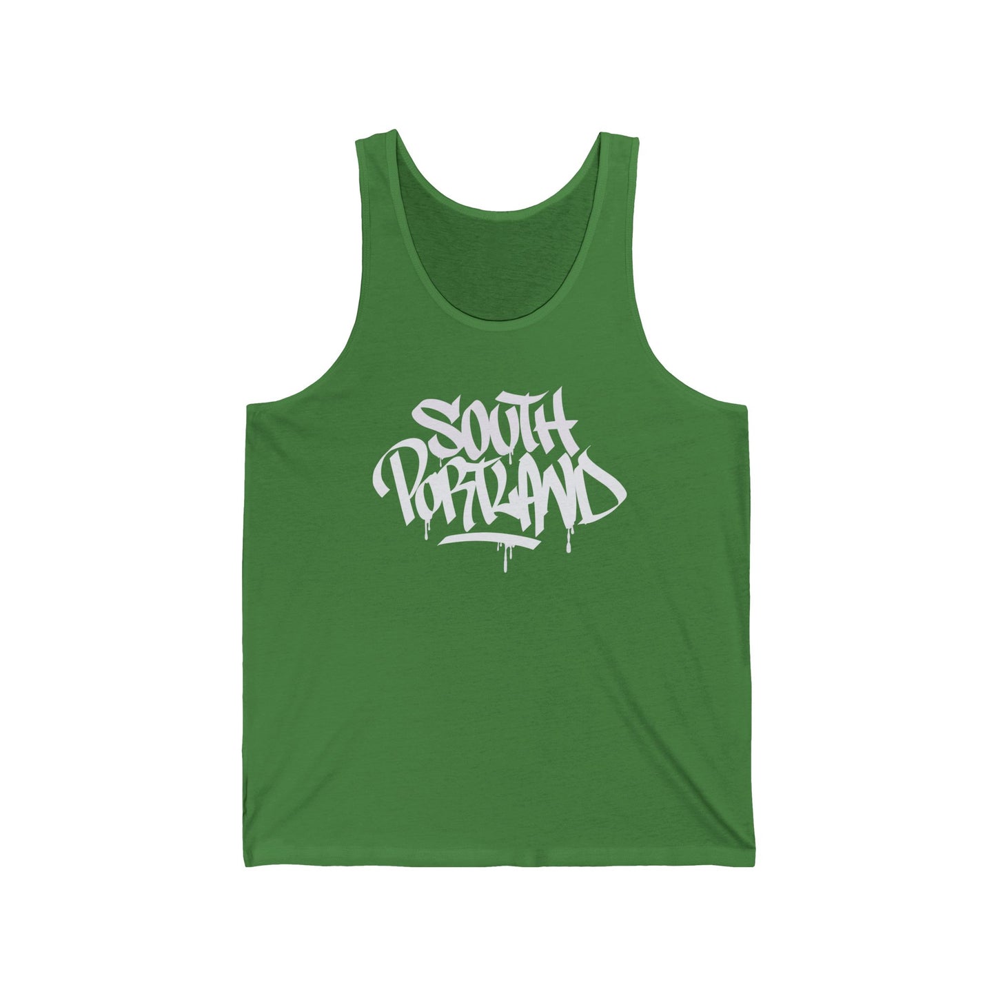 Unisex South Portland White Letter Tank