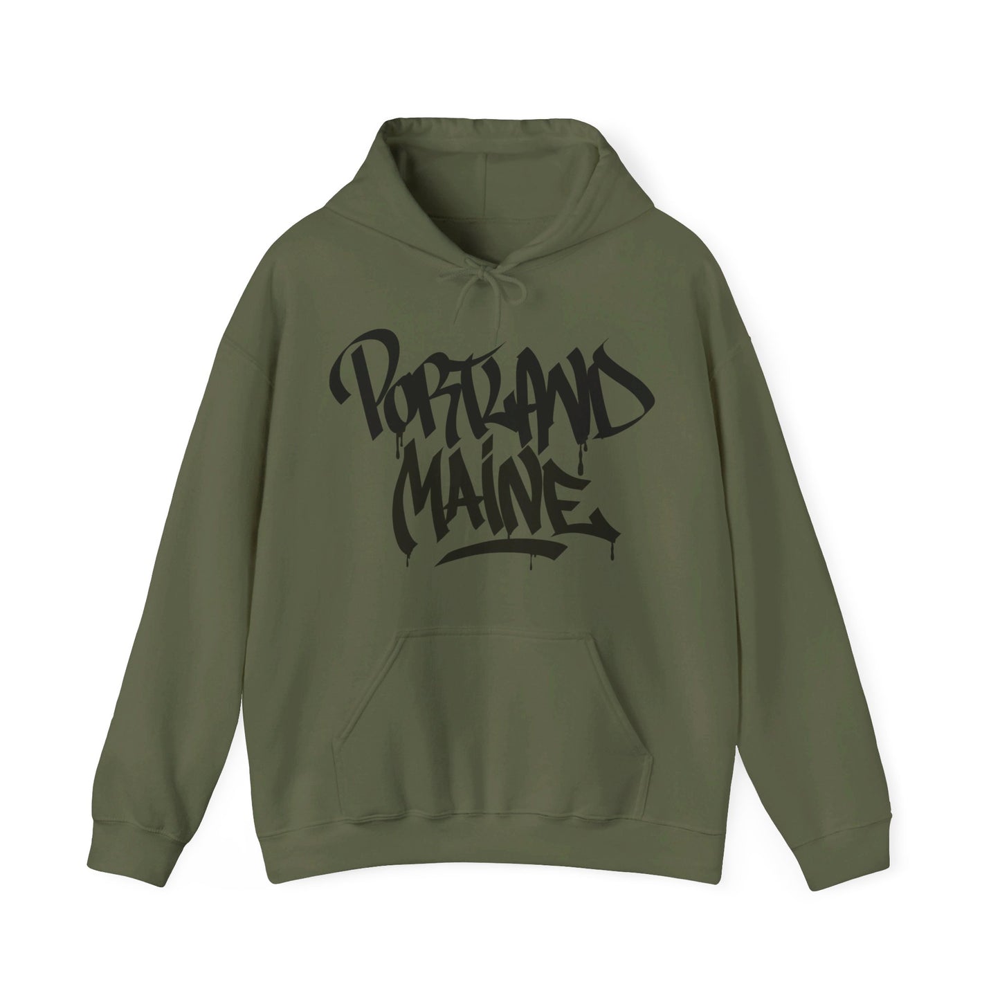 Portland Maine Black Letter Hoodie