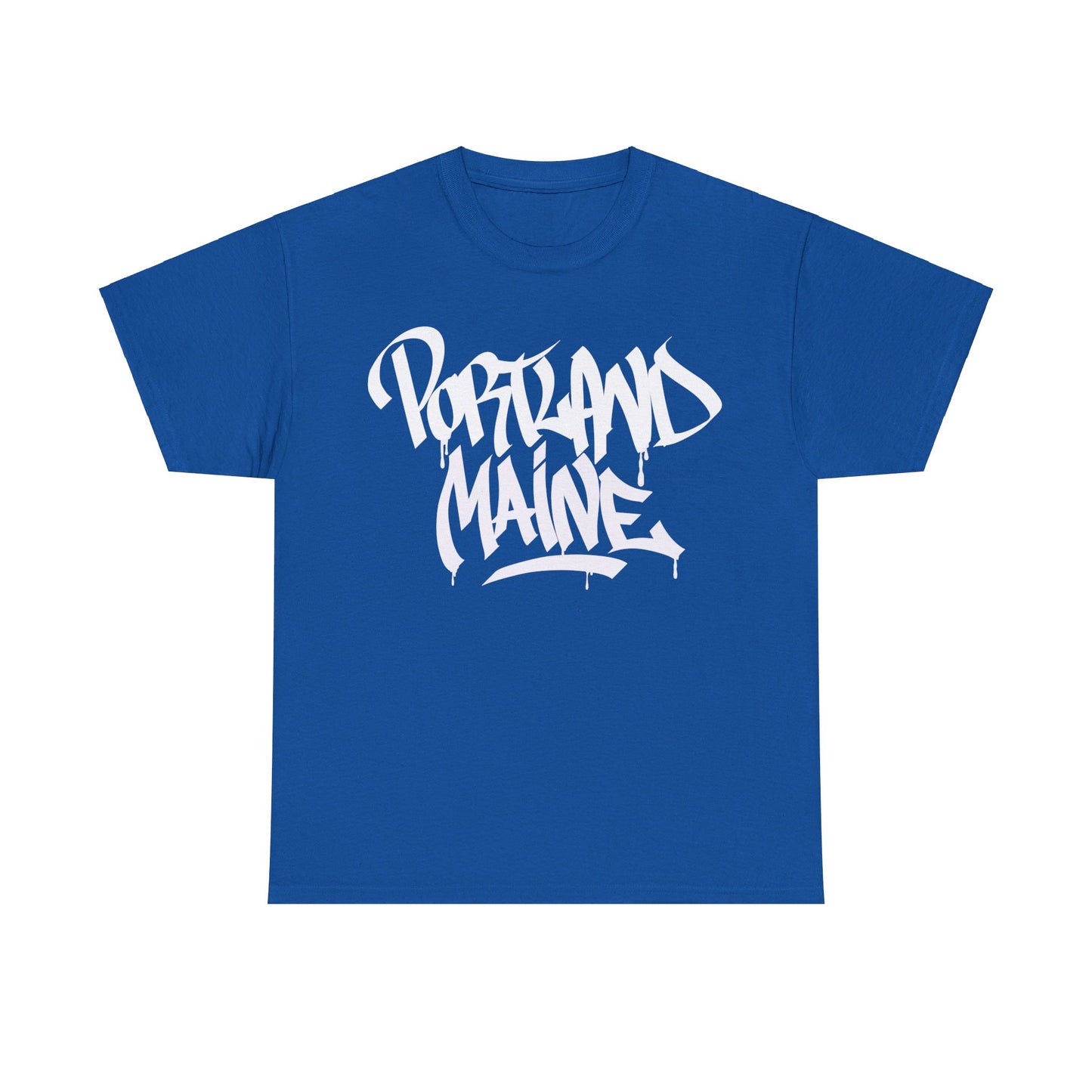 Portland Maine White Letter T-Shirt