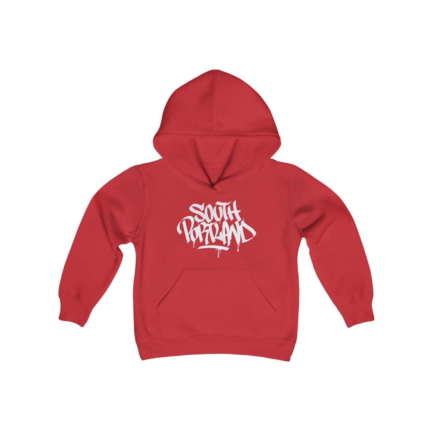 Kids South Portland White Letter Hoodie