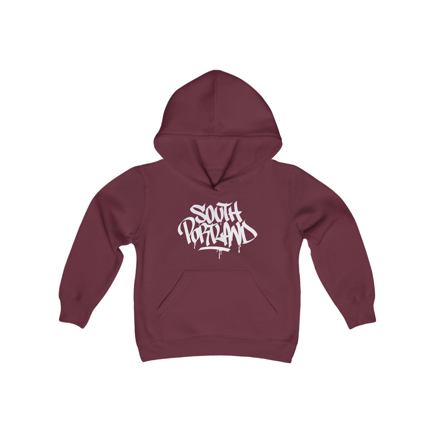 Kids South Portland White Letter Hoodie