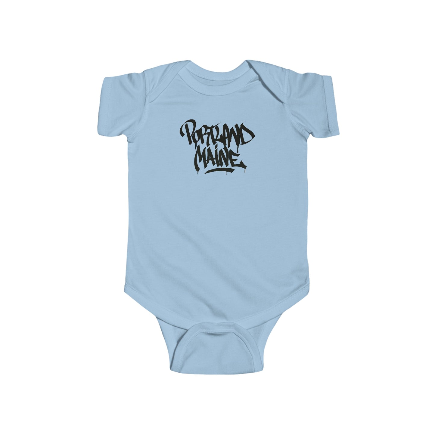 Infant Portland Maine Black Letter Bodysuit