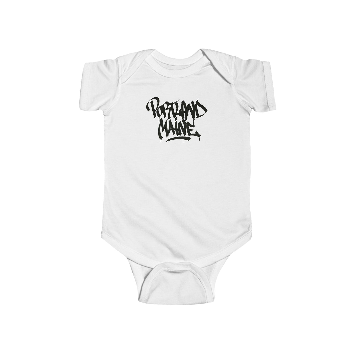 Infant Portland Maine Black Letter Bodysuit