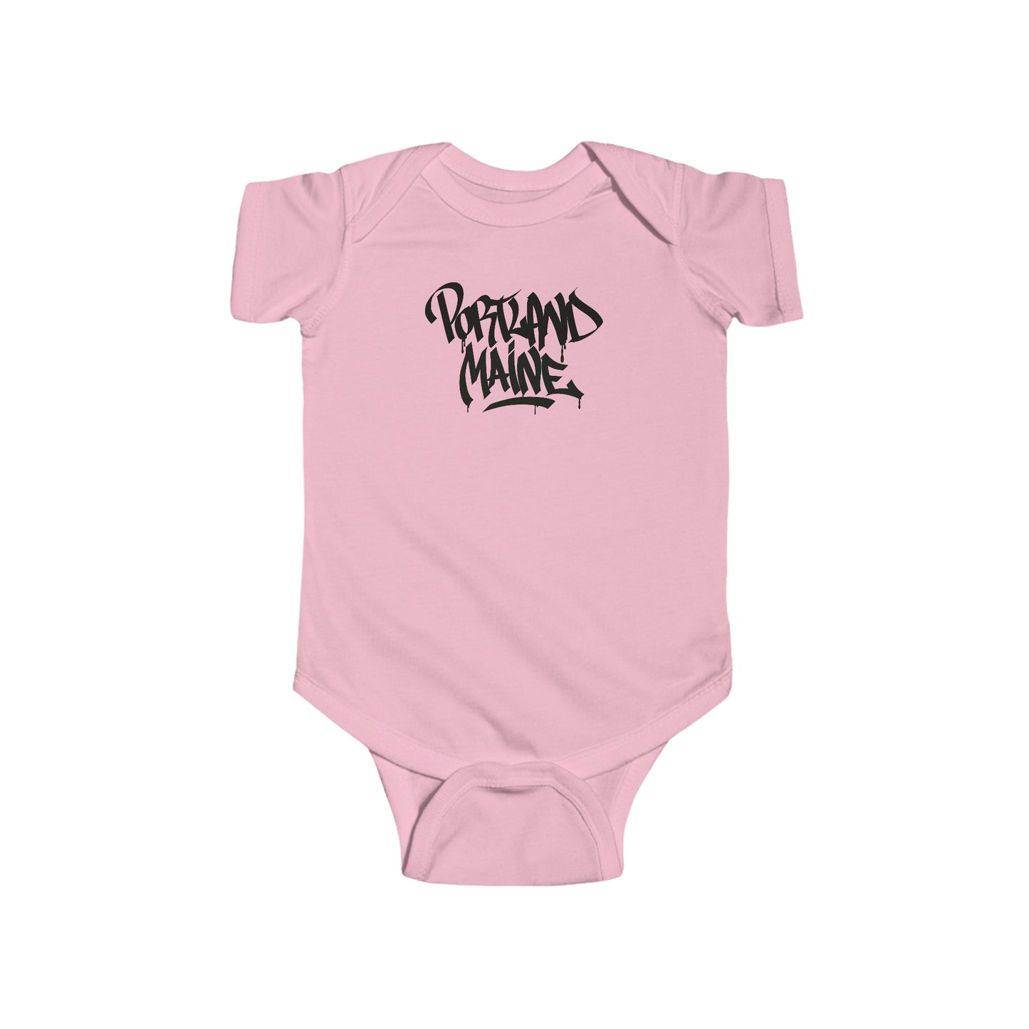 Infant Portland Maine Black Letter Bodysuit